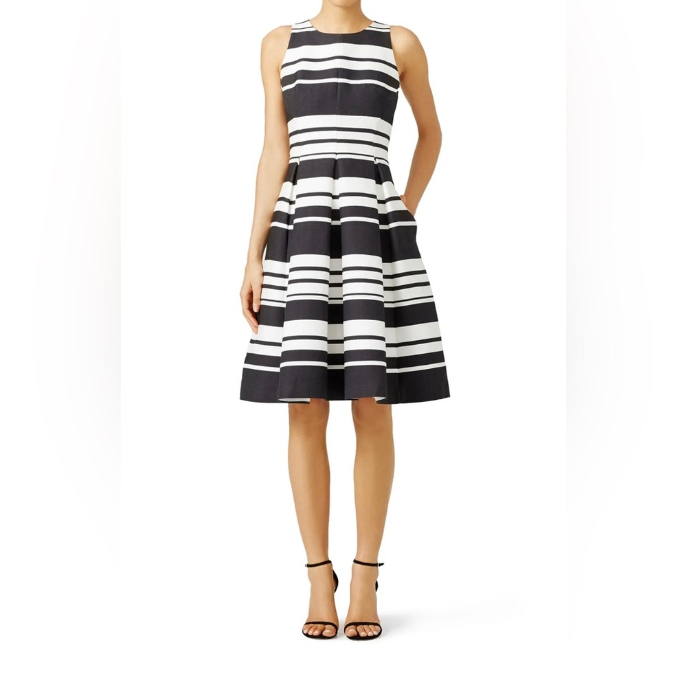 Kate Spade Black and White Cape Stripe Dress, 2